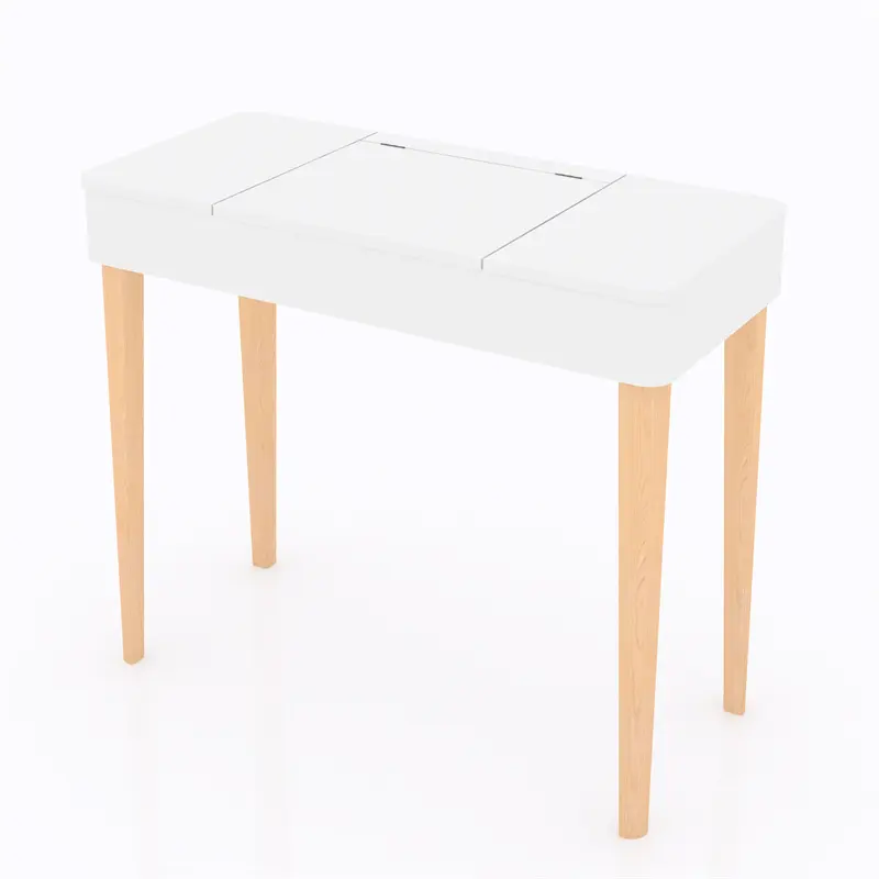 Wholesale Vanity Table with Solid Wood Legs and Flip-Up High Definition Mirror Supplier, Suppliers