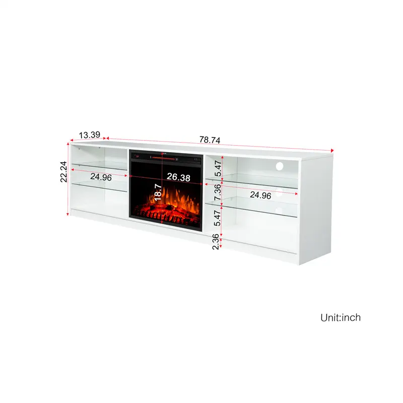 High-Quality Electric Fireplace TV Console, White color Supplier, Exporters