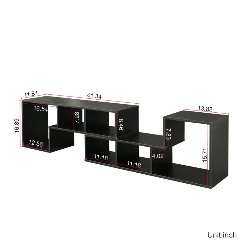 Best Double L-Shaped TV Stand, Display Shelf, Bookcase for Home Furniture, Black color Companies, Company