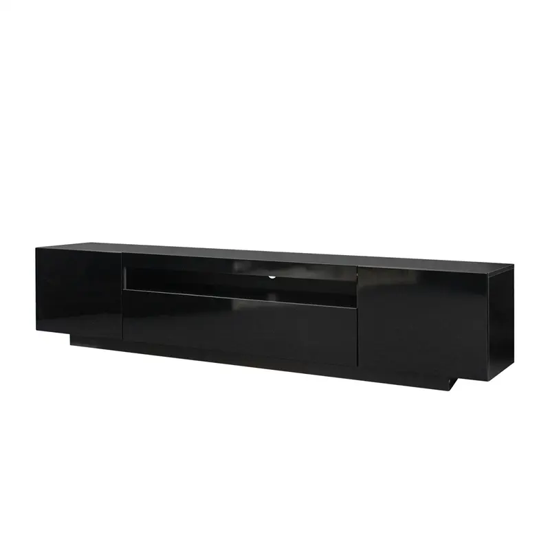CE Certification TV Cabinet Wholesale, TV Stand with Lights, Modern LED TV Cabinet with Storage Drawers, Living Room Entertainment Center Media, Black color Manufacturer, Pricelist