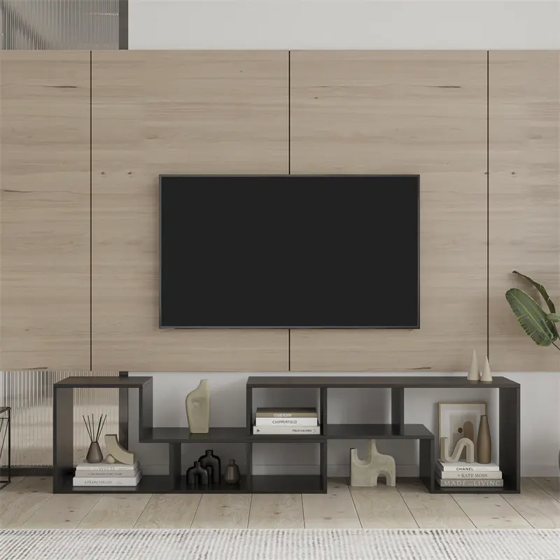 Best Double L-Shaped TV Stand, Display Shelf, Bookcase for Home Furniture, Black color Companies, Company