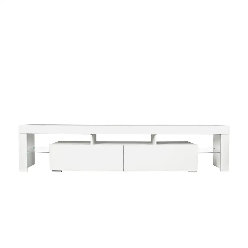 Buy Modern gloss white TV Stand for 80 inches TV, 20 Colors LED TV Stand w/Remote Control Lights Manufacturer, Pricelist