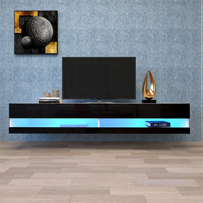 Buy 180 Wall Mounted Floating 80" TV Stand with 20 Color LEDs Quotes, Pricelist