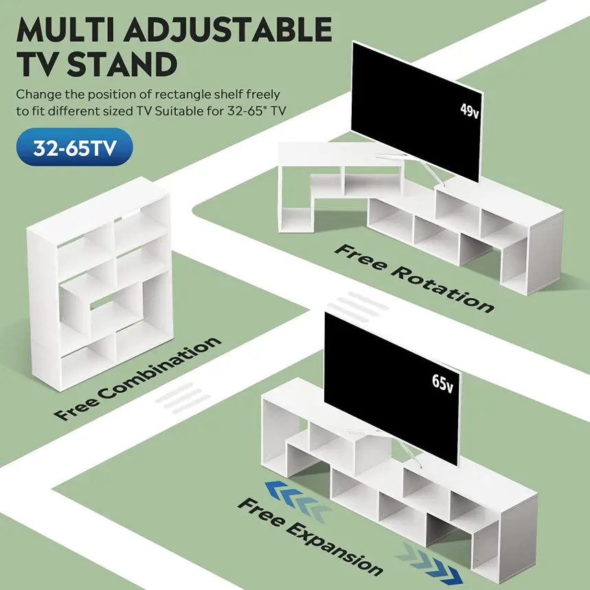 ODM White  Double L-Shaped TV Cabinet Stand for Home Furniture-China Factory Manufacturer Company, Pricelist