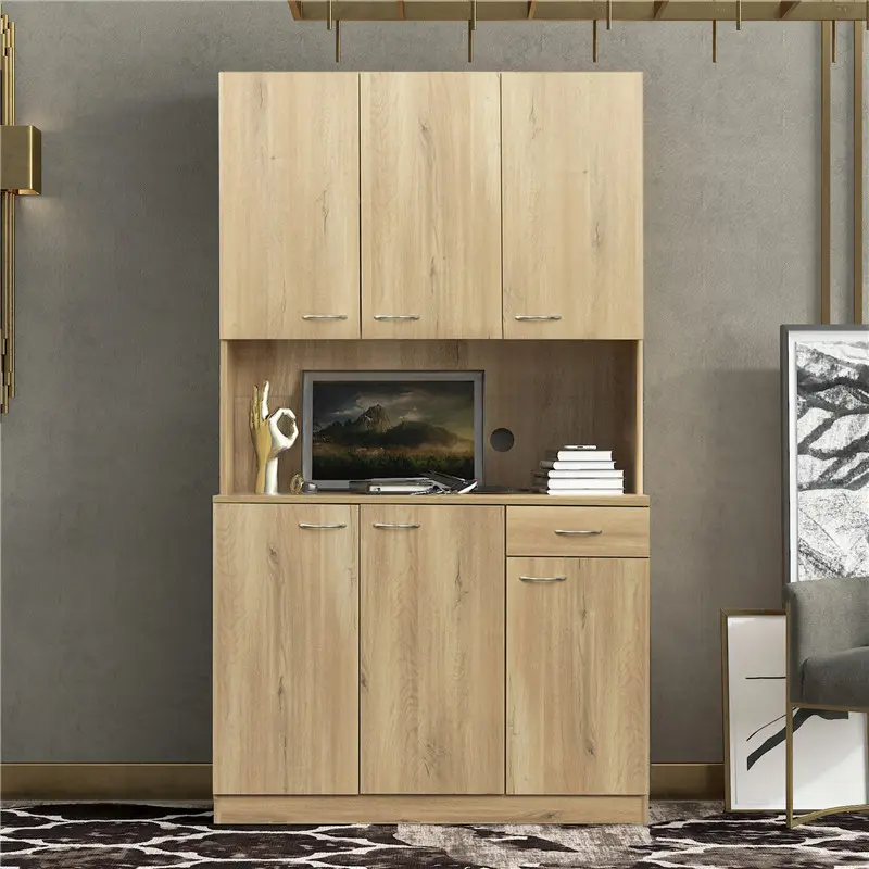 Buy 70.87" Tall Wardrobe& Kitchen Cabinet, with 6-Doors, 1-Open Shelves and 1-Drawer for bedroom, Rustic Oak color Manufacturers, Product