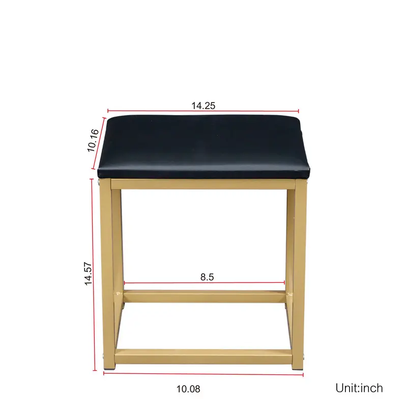 Famous Black modern minimalist vanity, solid metal frame construction, large storage space, 10 LED lights illuminate makeup mirror, adjustable brightness Manufacturer, Exporter