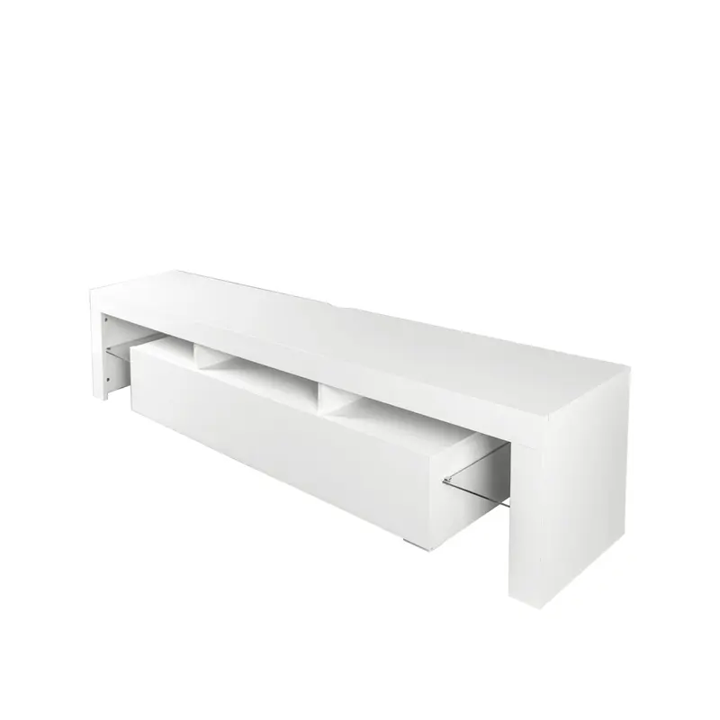 Buy Modern gloss white TV Stand for 80 inches TV, 20 Colors LED TV Stand w/Remote Control Lights Manufacturer, Pricelist
