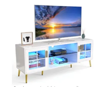 Three Color LED Light TV Unit with High Quality Metal Table Leg - Union Furnishings China