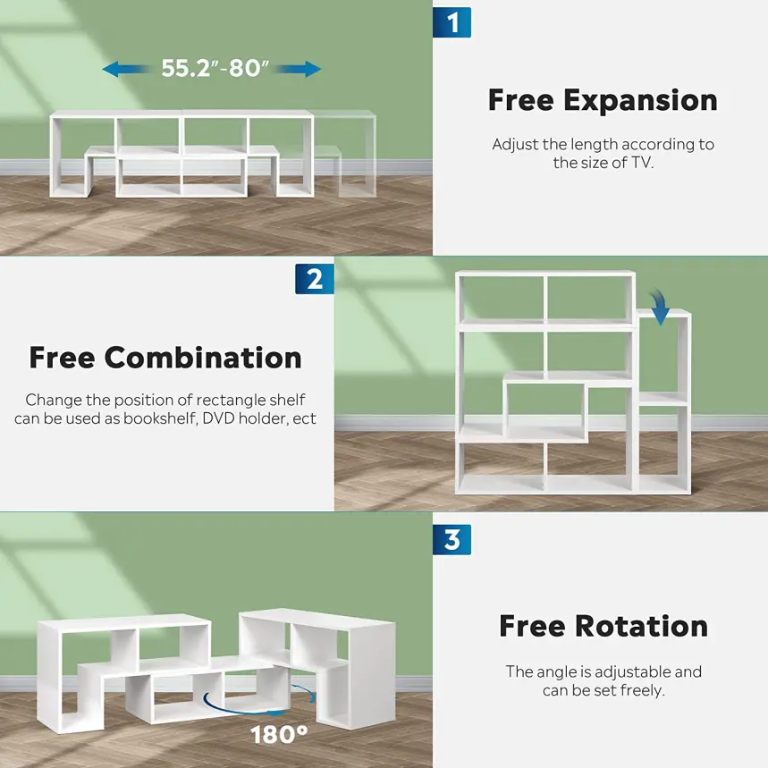 ODM White  Double L-Shaped TV Cabinet Stand for Home Furniture-China Factory Manufacturer Company, Pricelist