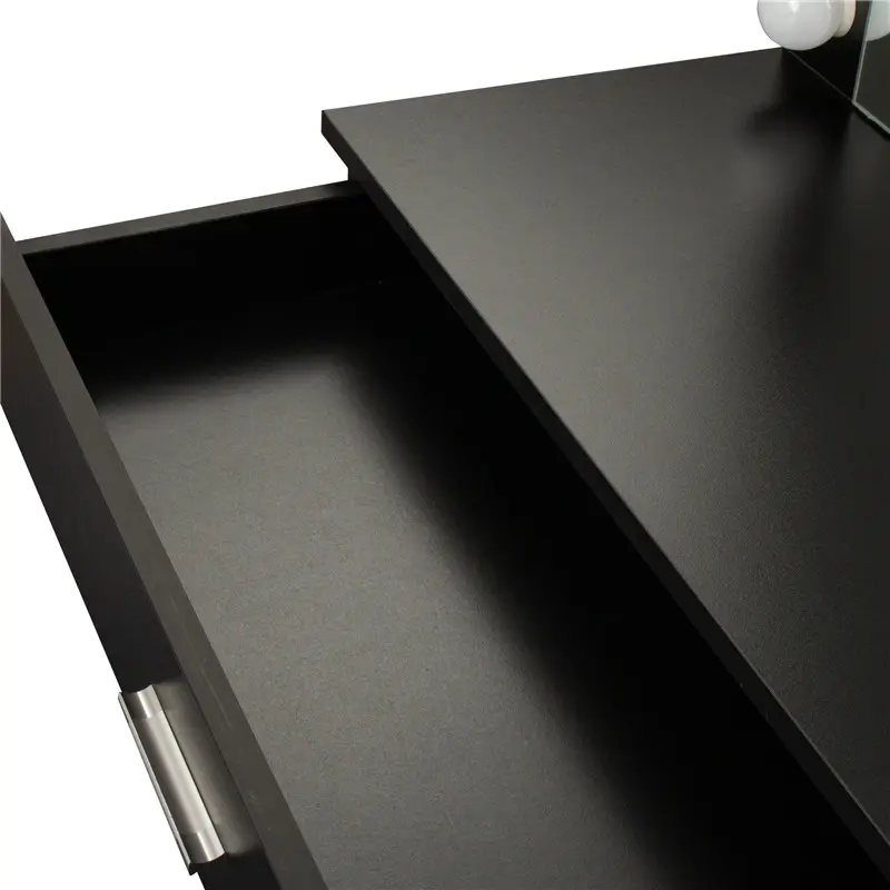 Wholesale Modern Design Bedroom Makeup Dressing Table with Light and Stool Black color Manufacturer, Factories
