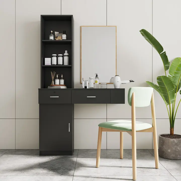 Famous Black modern simple hair desk, multi-layer storage, large storage space Product, Suppliers