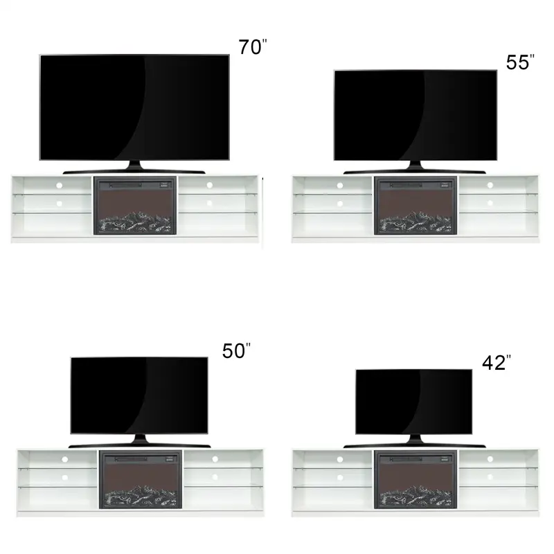 High-Quality Electric Fireplace TV Console, White color Supplier, Exporters