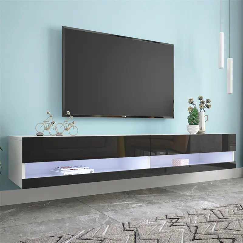 Buy 180 Wall Mounted Floating 80" TV Stand with 20 Color LEDs Quotes, Pricelist