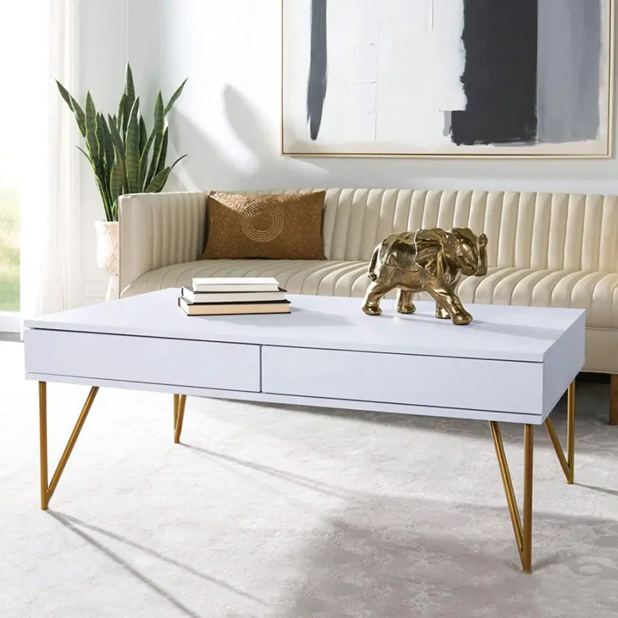 ODM Coffee tables with alloy legs and drawer Exporters, Quotes