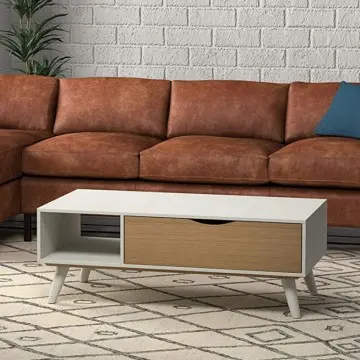 White Coffee Table with large drawer storage - Union Furnishings China factory