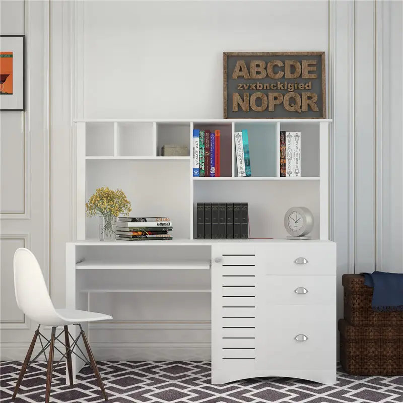 Famous Home & Office Computer Desk with Hutch, Antiqued White finish Company, Suppliers