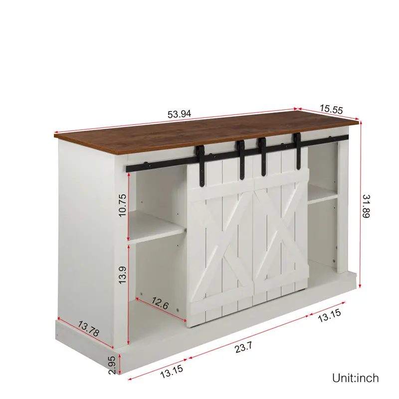 High-Quality Farmhouse Sliding Barn Door TV Stand for TV up to 60 Inch Flat Screen Media Console Table Storage Cabinet Wood Entertainment Center Sturdy Ranch Companies, Company