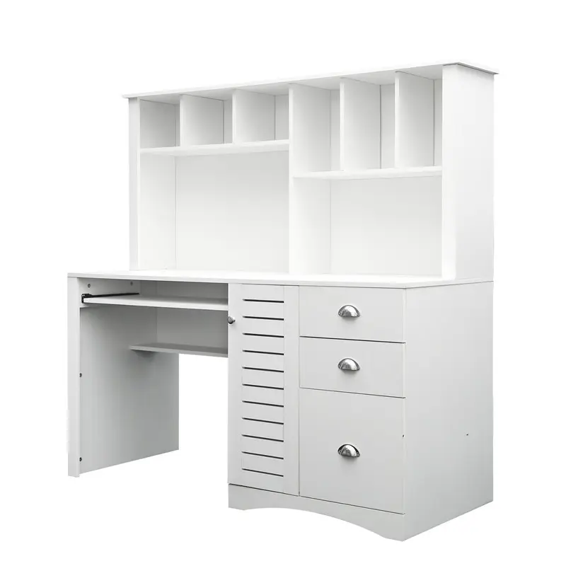 Famous Home & Office Computer Desk with Hutch, Antiqued White finish Company, Suppliers