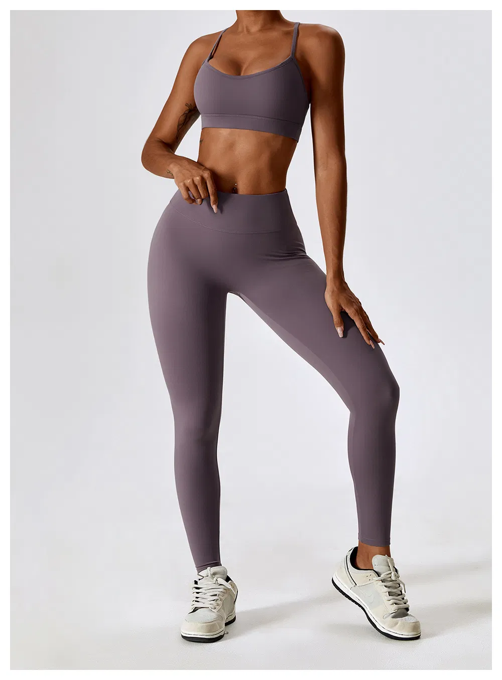 Conjunto de Esportes Feminino, Top de Ioga Justo, Leggings para Fitness