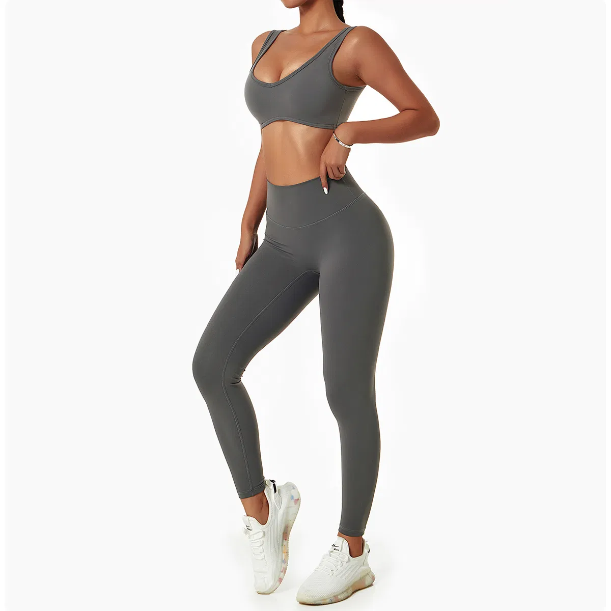 Conjuntos Sem Costura para Mulheres Roupas de Ginástica Conjunto de Fitness Feminino Top de Yoga + Leggings Roupas para Corrida Femininas