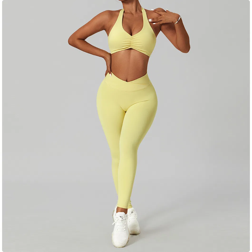 Conjunto de Roupas de Esporte Femininas para Yoga