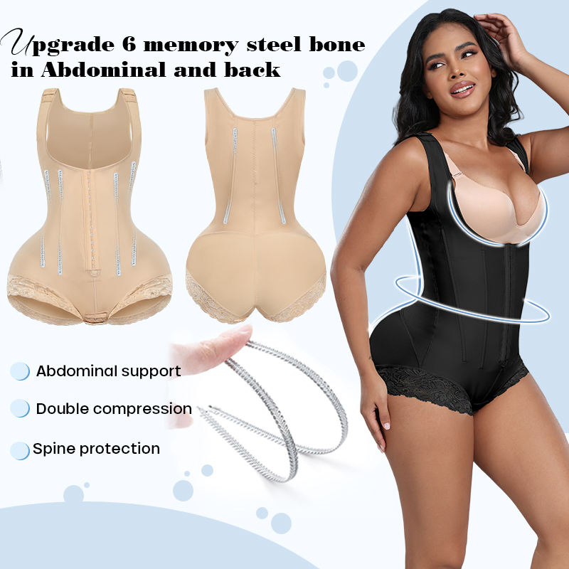 Moldador de Corpo Inteiro de Alta Qualidade com Controle de Barriga, Macacão Shapewear, Fio Dental, Faja Lombar para Mulher, Roupa de Compressão para Lipoaspiração