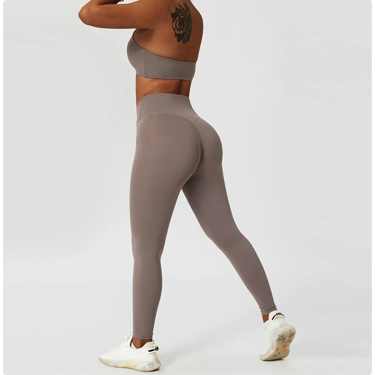 Conjunto de Roupas de Esporte Femininas para Yoga 2 Peça Conjunto de Treino Rápido Secagem Top Leggings Alta Elasticidade Sexy Academia Corrida Roupas de Fitness
