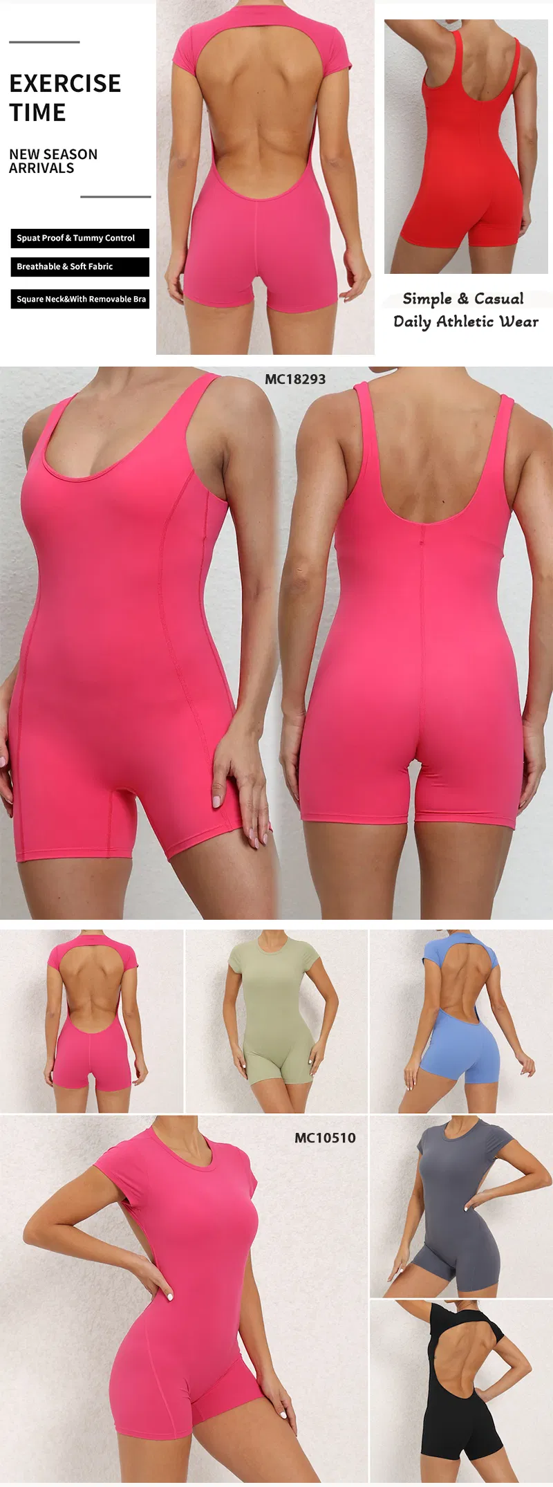Jumpsuit Macacão de Fitness sem Mangas