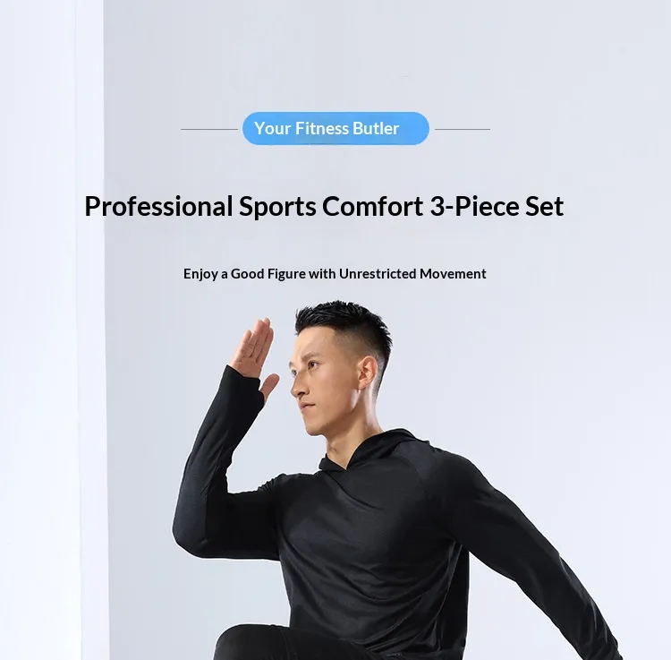 Conjunto de Compressão Personalizado por Atacado 3PCS para Homens, Traje de Esporte para Academia