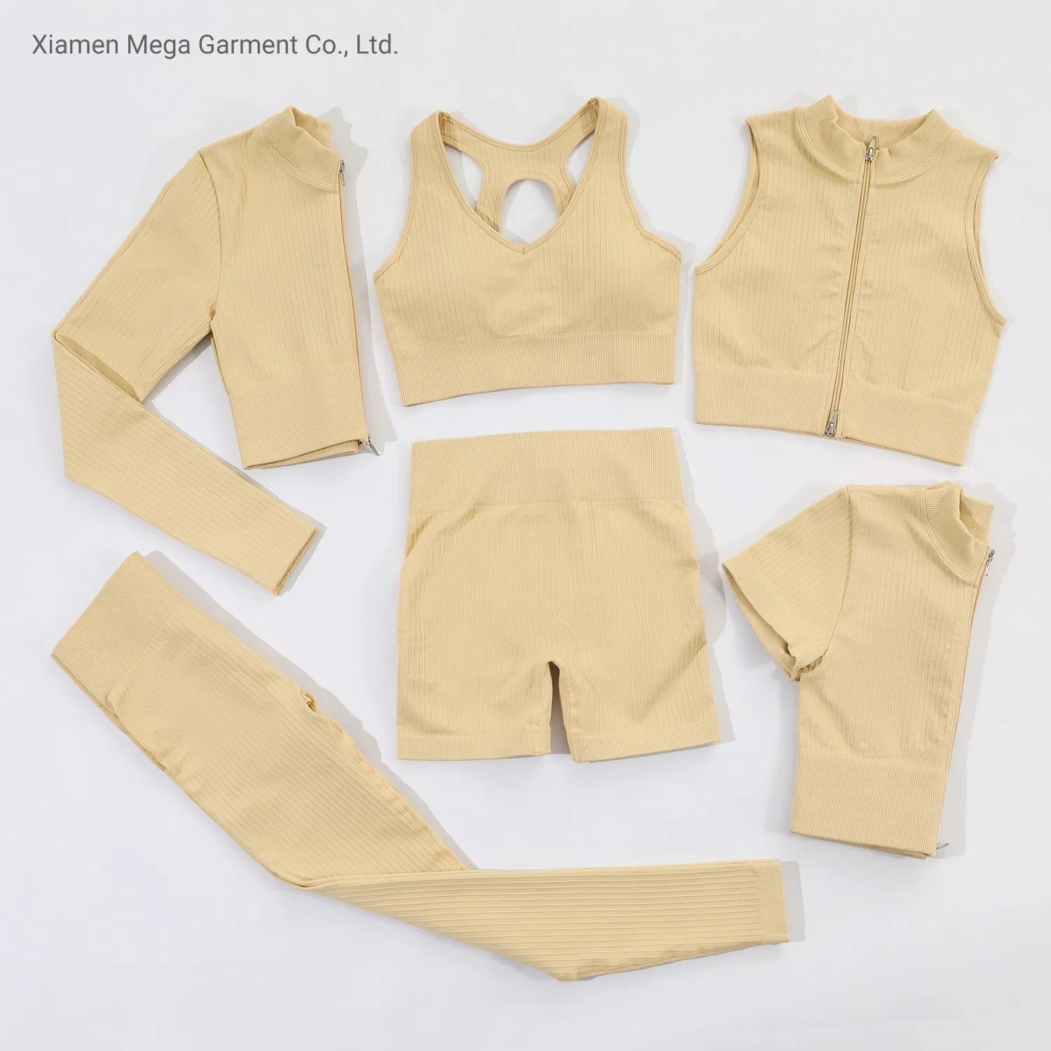 Conjunto de Esportes Feminino Personalizado 6 Roupas de Atividade Fitness Yoga Sem Costura para Academia