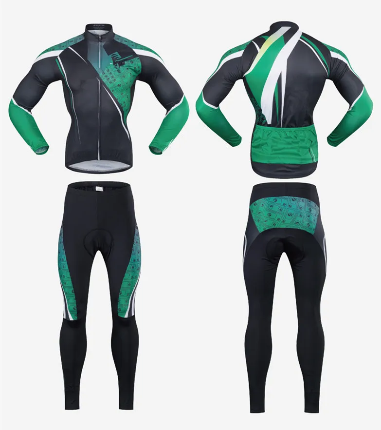 Conjunto de Jersey e Calças para Homens 3D Roupas de Ciclismo com Almofadas em Gel Camisas Conjunto de Manga Longa para Bicicleta Roupas de Esporte para Bicicleta Roupas de Ciclismo