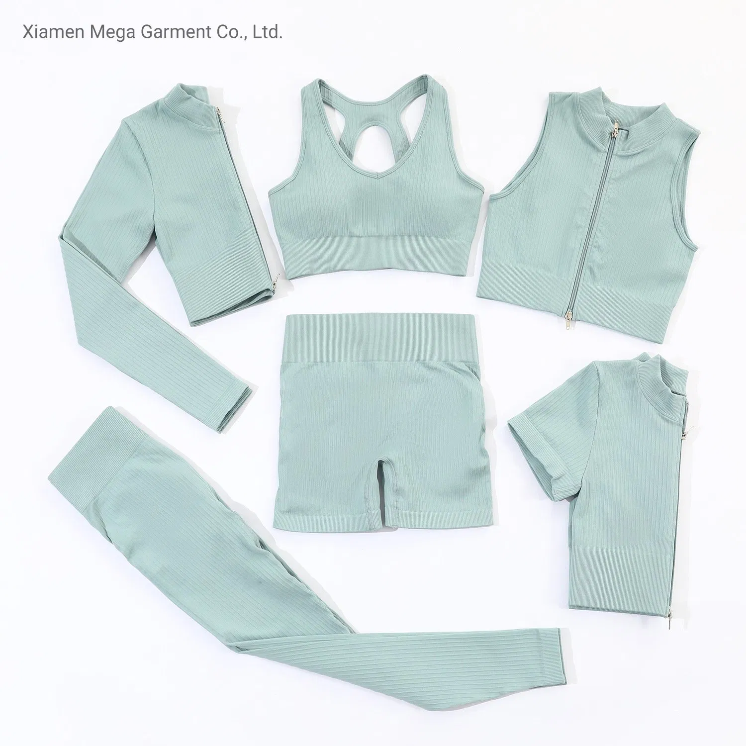 Conjunto de Esportes Feminino Personalizado 6 Roupas de Atividade Fitness Yoga Sem Costura para Academia