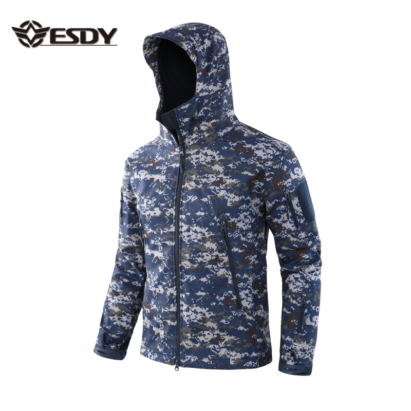 Uniforme Tático Estilo Esdy para Caminhadas em Pele de Tubarão Impermeável, Roupas de Caça em Soft Shell