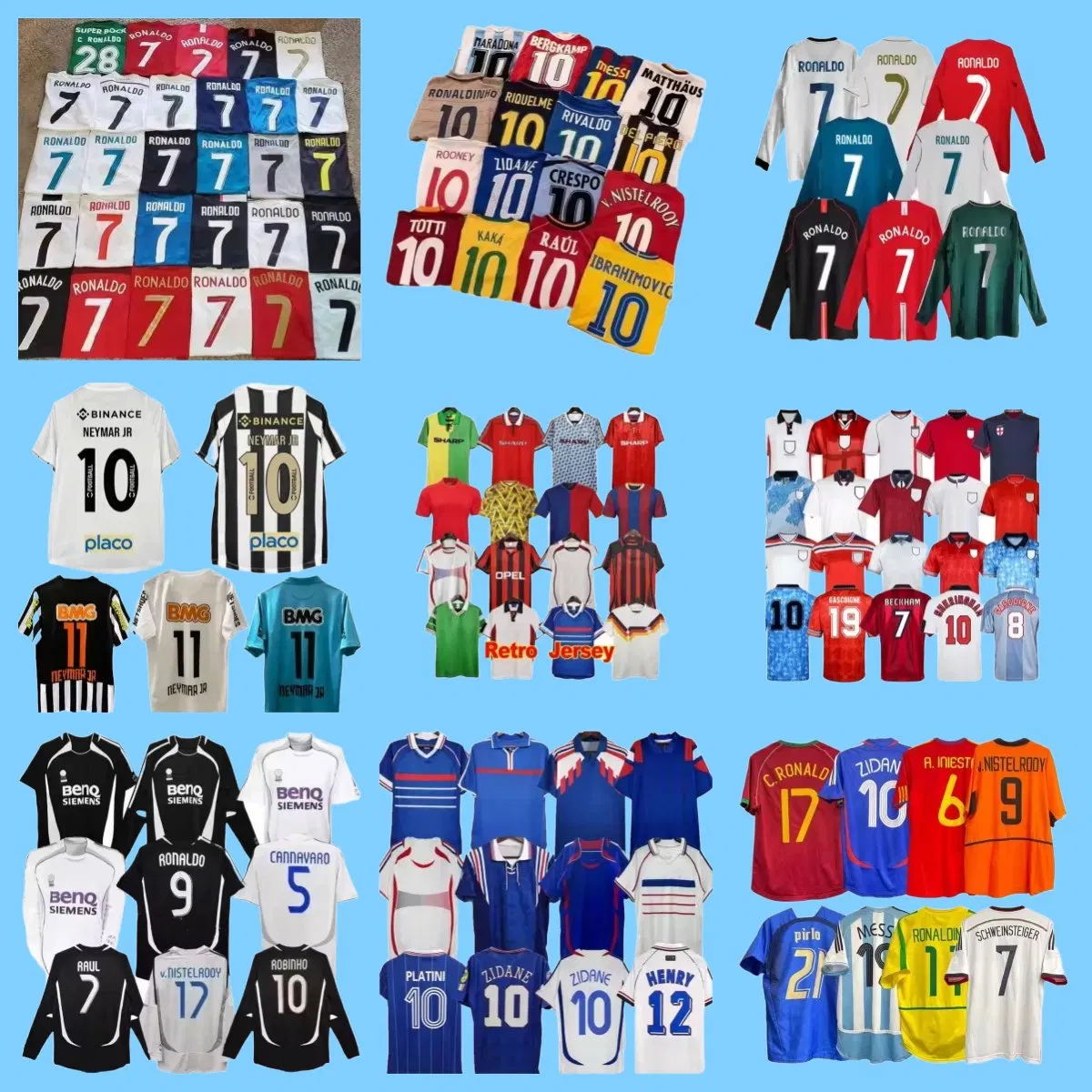 Camisas de futebol retro de alta qualidade da equipe europeia de futebol, confortáveis e respiráveis