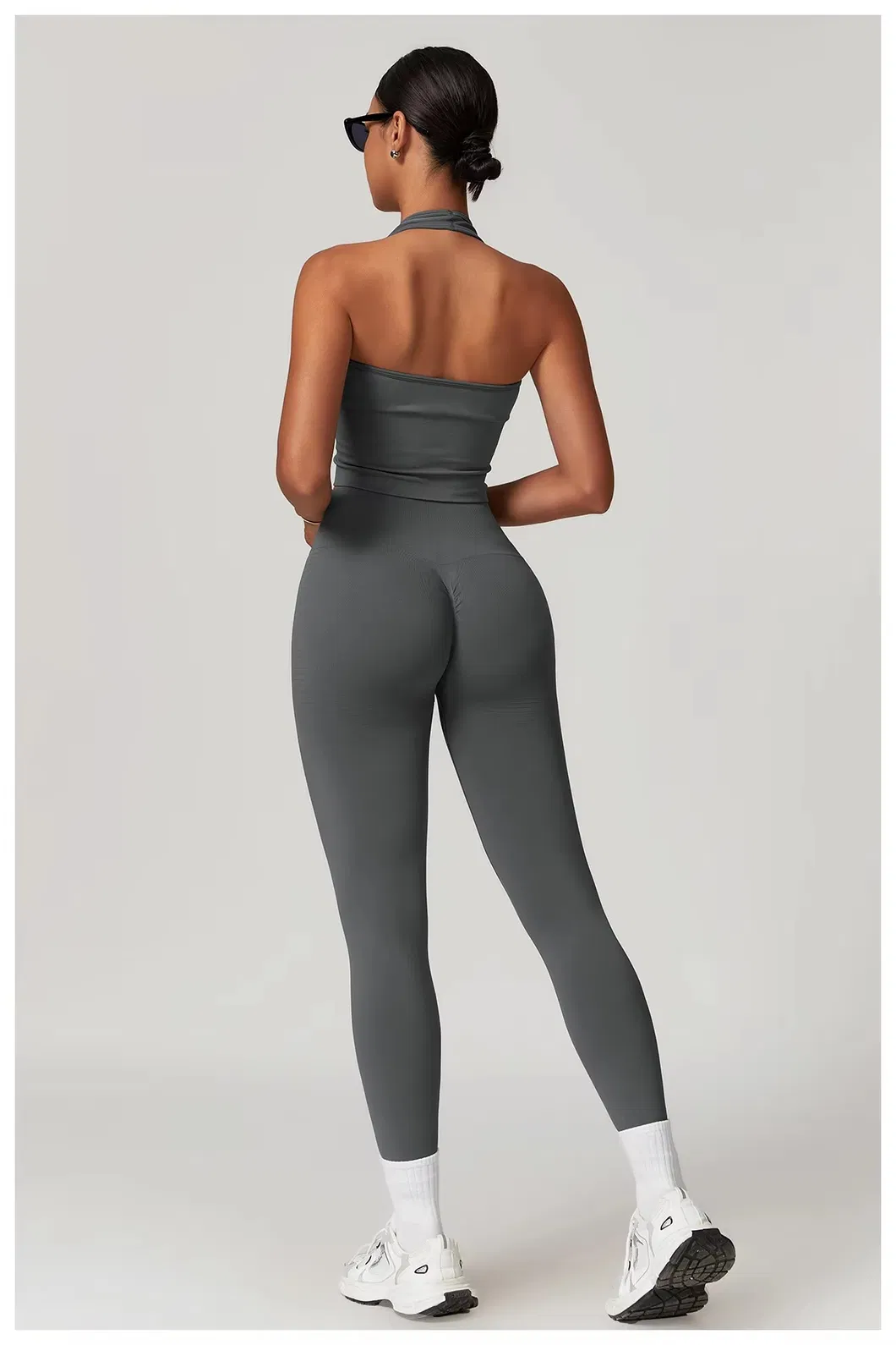 Conjunto de Yoga Sem Costura de Alta Elasticidade para Mulheres, Roupas de Treino para Fitness