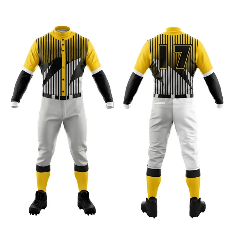 Camisa de Beisebol de Poliéster de Alto Desempenho Uniformes de Beisebol em Malha Personalizados
