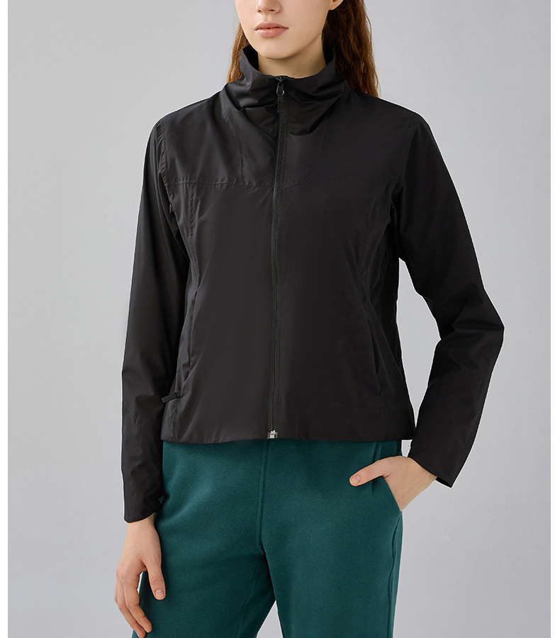 Jaqueta Slim-Fit com Gola Alta, à Prova de Vento, à Prova d'Água e Antifouling para Camping e Caminhadas ao Ar Livre