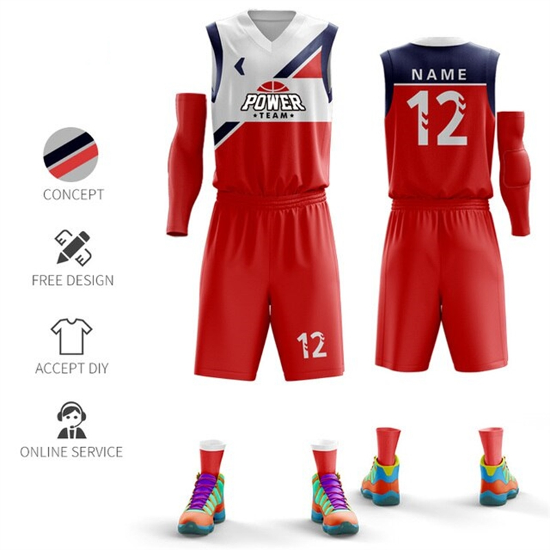 Impressão por sublimação de logotipo personalizado para roupas de basquete juvenil