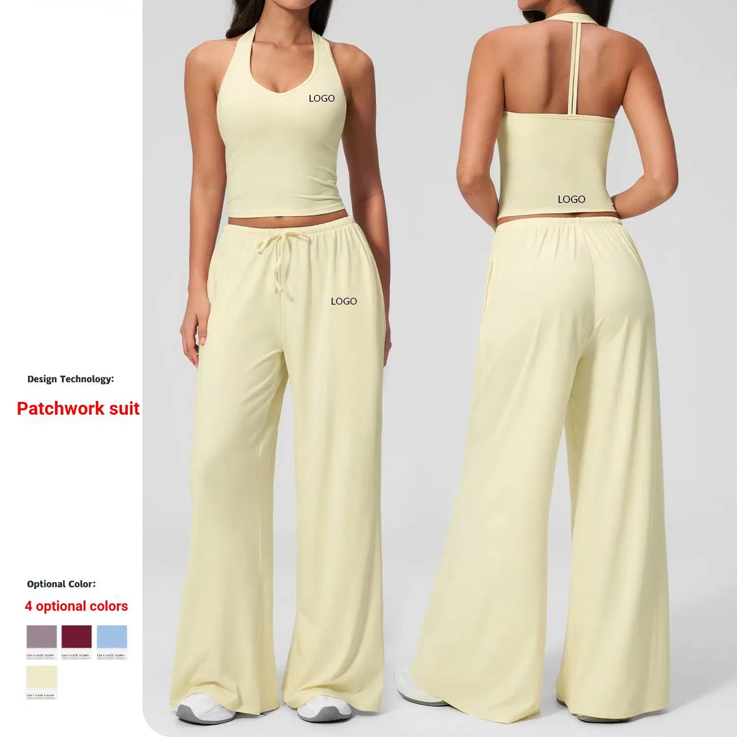 2/3 Conjunto de Fitness para Mulheres Roupas de Esporte Conjuntos de Yoga Sutiã de Yoga com Decote Profundo Calças Flare Traje Esportivo Roupas de Academia Femininas Respirável Push up Conjunto de Treino