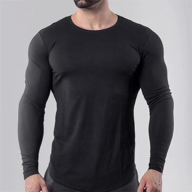Camiseta de Manga Longa de Fitness Muscular