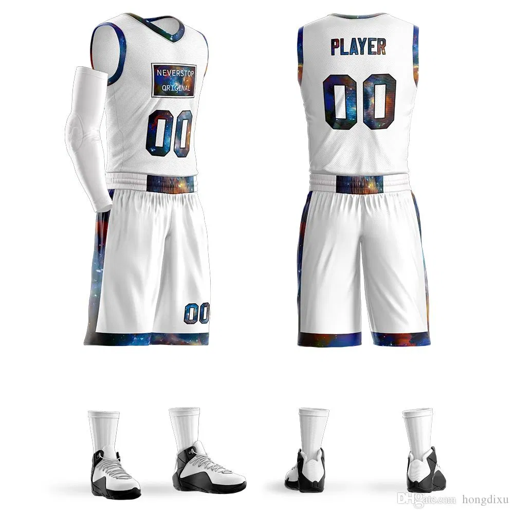 Conjunto de Camiseta de Basquete Personalizada e Confortável, Uniforme Profissional de Basquete, Roupas para Esportes em Equipe