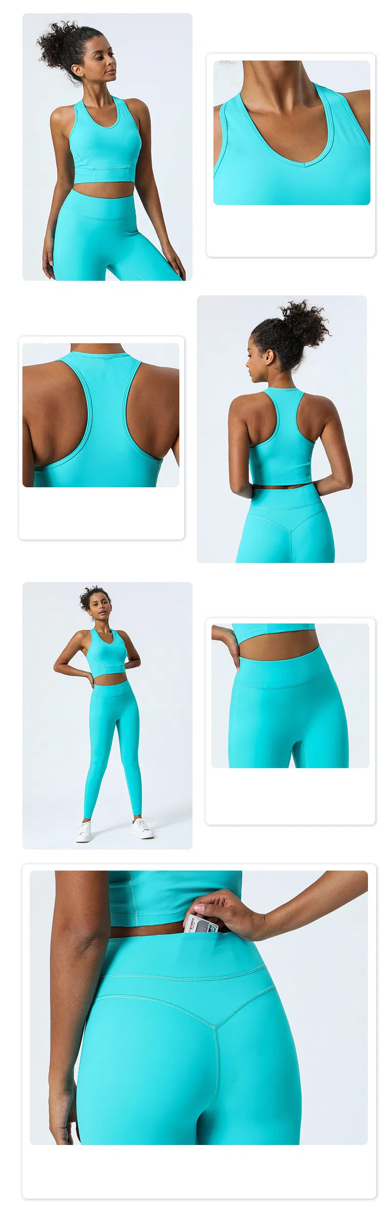 Conjunto de Top Sem Mangas e Leggings para Mulheres com Design de Malha Respirável para Yoga e Corrida