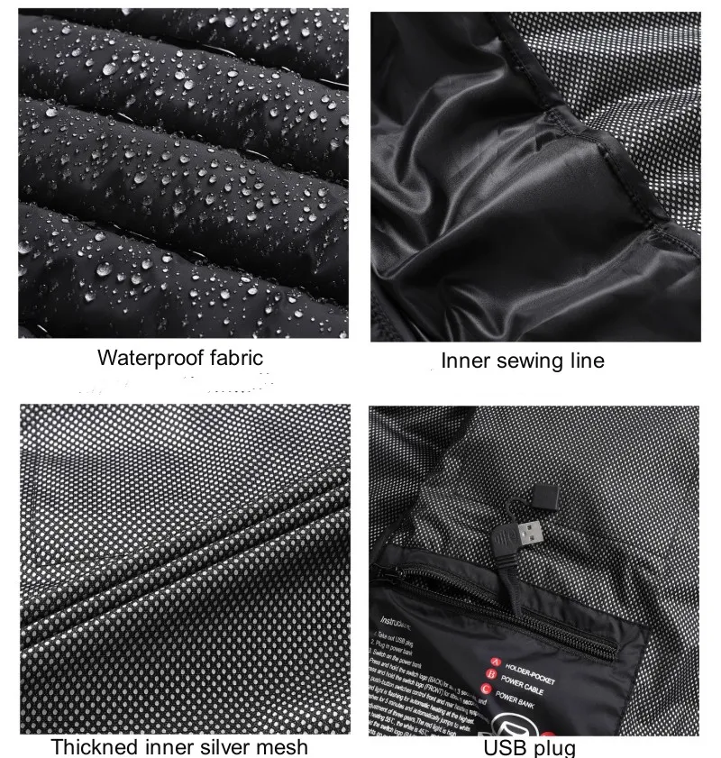 Roupas aquecidas de inverno para caça e caminhadas, roupas aquecidas com bateria