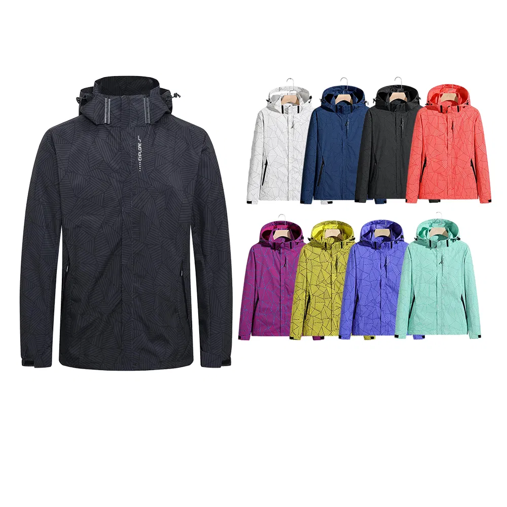 Roupas Casuais de Moda Personalizada à Prova d'Água e Respirável em Poliéster Softshell para Homens, Jaqueta Corta-Vento para Caça, Caminhadas, Acampamentos e Corridas