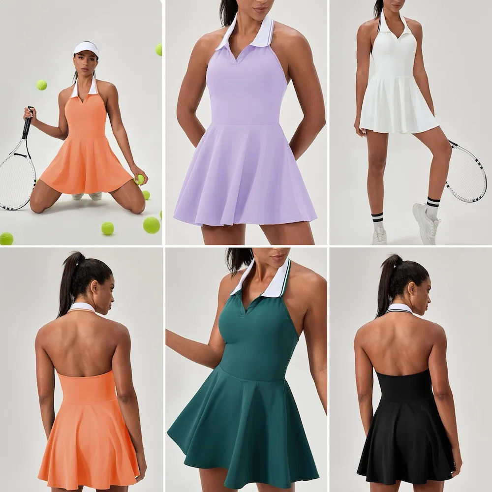 Vestido de Golfe e Pickleball com Gola V