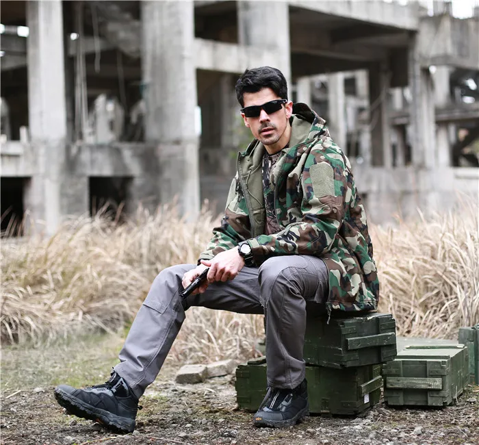 Uniforme Tático Estilo Esdy para Caminhadas em Pele de Tubarão Impermeável, Roupas de Caça em Soft Shell