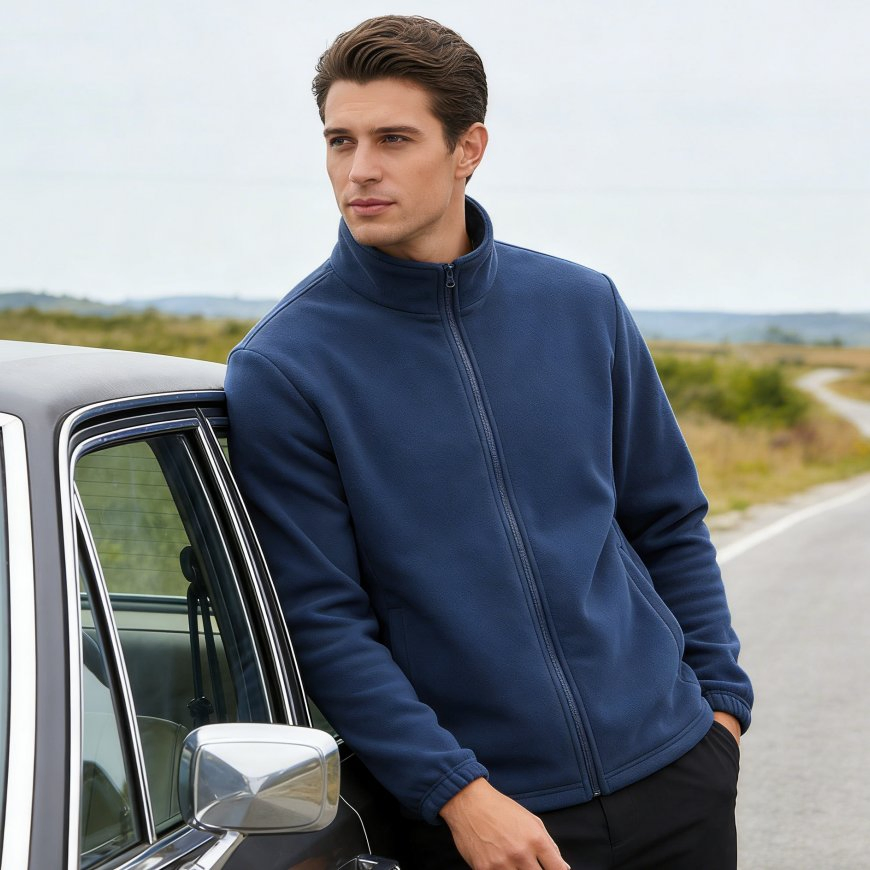 Jaqueta de Fleece Térmico Polar Adequada para Acampamento de Inverno, Caminhadas e Clima, Roupas Populares