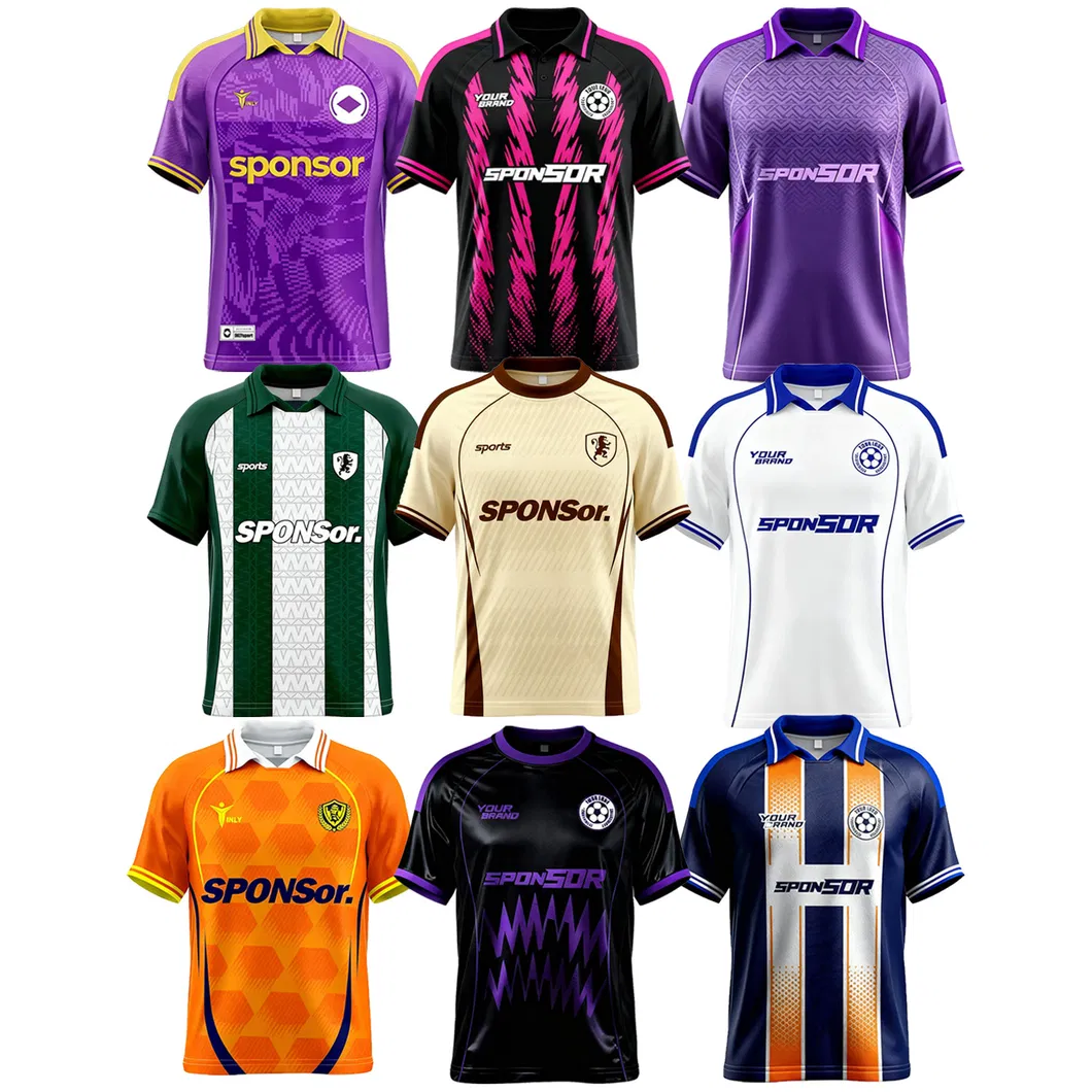 Camiseta Personalizada Boxy de Futebol Vintage com Gola Sublimada Roupas Esportivas Unissex Camisa Retro de Treinamento de Time de Futebol