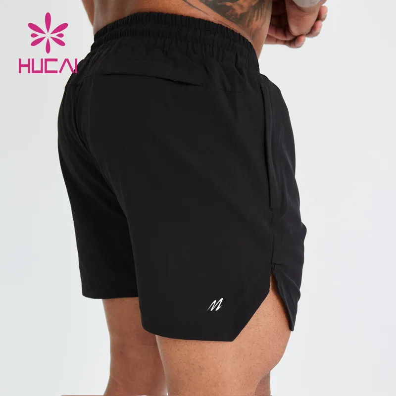 Shorts personalizados de poliéster e elastano respiráveis com cordão, roupas atléticas ativas para corrida, treino e esportes, vestuário masculino para fitness e academia