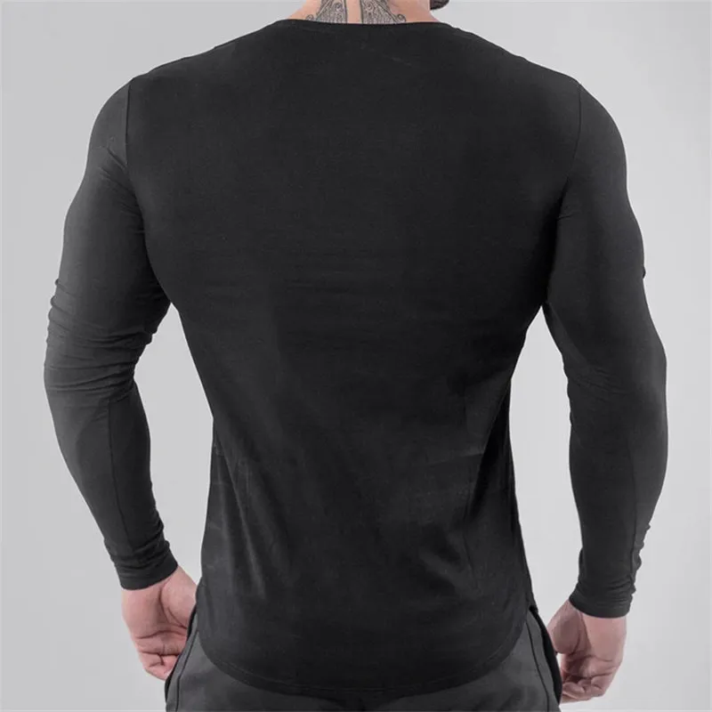 Camiseta de Manga Longa de Fitness Muscular